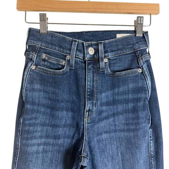 AYR The Super Straight Leg Vroom Vroom Dark Blue High Rise Denim Jeans Size 25 - Picture 3 of 9